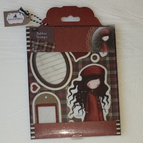 Santoro London Gorjuss Girl Rubber Stamps The Winter's Night 9 pieces - Picture 1 of 3